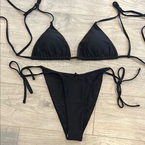 Black Triangle String Bikini Set M NEW!